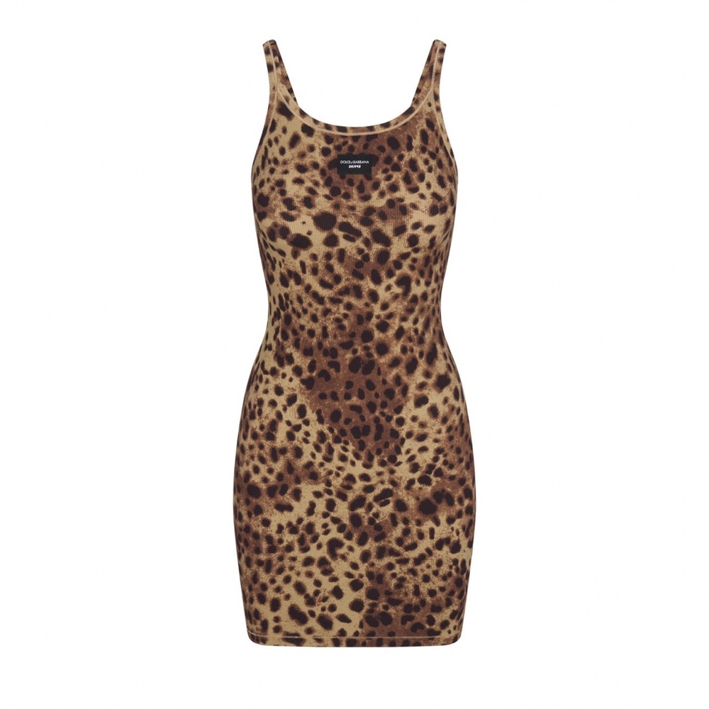 Dolce & Gabbana X Skims Cotton Rib Scoop Tank Mini Dress
